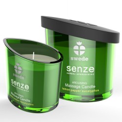 BOUGIE DE MASSAGE EXCITANTE SWEEDE SENZE - CITRON, POIVRE, EUCALYPTUS