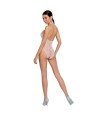 PASSION - FEMME BS087 BODYSTOCKING BLANC TAILLE UNIQUE