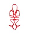 LEG AVENUE - KINK - TEDDY ARNÉS CON TACHUELAS TALLA S - ROJO