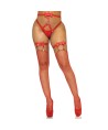 LEG AVENUE - LIGUERO ALTO DE CUERO VEGANO TALLA ÚNICA - ROJO