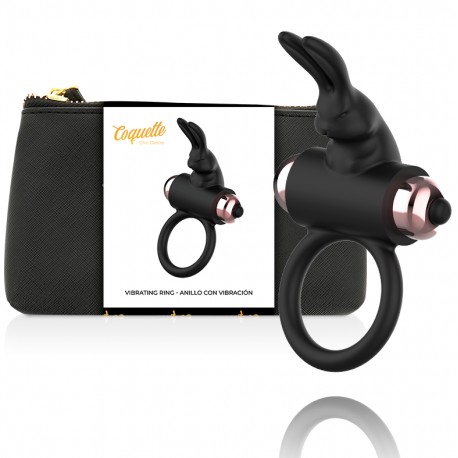 COQUETTE CHIC DESIRE - COCKRING AVEC VIBRATEUR NOIR/ OR