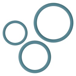 OHMAMA SET 3 ANNEAUX POUR PÉNIS TESTICULES - BLEU