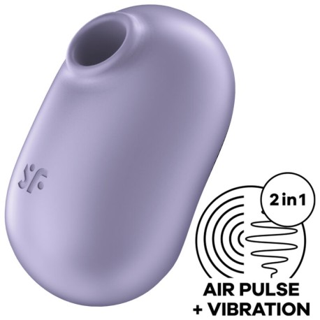 SATISFYER PRO TO GO 2 DOUBLE AIR PULSE STIMULATOR VIBRATOR - VIOLET