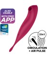 SATISFYER TWIRLING PRO+ AIR PULSE STIMULATOR VIBRATOR APP - RED