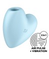 SATISFYER - CUTIE HEART ESTIMULADOR Y VIBRADOR AZUL