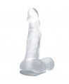 BAILE - GODE RÉALISTE AVEC VENTOUSE ET TESTICULES 16.7 CM TRANSPARENT