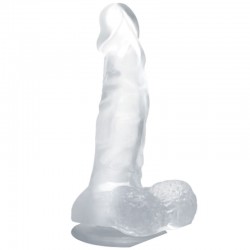 BAILE - DILDO RÉALISTE AVEC VENTOUSE ET TESTICULES 16,7 CM TRANSPARENT