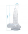 BAILE - GODE RÉALISTE AVEC VENTOUSE ET TESTICULES 16.7 CM TRANSPARENT