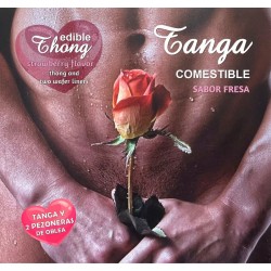 HOTFLOWERS - STRING EN GAUFRET ET 2 TETONS SAVEUR FRAISE /es/pt/en/fr/it/