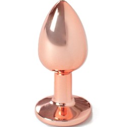 SECRET PLAY - PLUG ANAL MÉTALLIQUE OR ROSE PETIT TAILLE 7 CM
