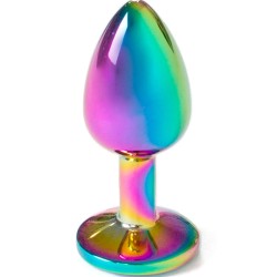 SECRET PLAY - PLUG ANAL MÉTALLIQUE ARC-EN-CIEL PETIT TAILLE 7 CM