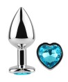 SECRETPLAY - PLUG ANAL EN MÉTAL COEUR BLEU PETITE TAILLE 7 CM