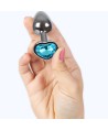 SECRETPLAY - PLUG ANAL EN MÉTAL COEUR BLEU PETITE TAILLE 7 CM