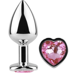SECRET PLAY - PLUG ANAL MÉTALLIQUE C?UR FUCHSIA PETIT TAILLE 7 CM