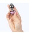 SECRETPLAY - PLUG ANAL EN MÉTAL COEUR FUCHSIA PETITE TAILLE 7 CM