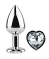 SECRETPLAY - PLUG ANAL EN MÉTAL COEUR CRISTAL CLAIR PETITE TAILLE 7 CM