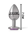 INTENSE - PLUG ANAL EN MÉTAL ALUMINIUM AVEC CRISTAL VIOLET TAILLE S