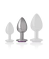 INTENSE - PLUG ANAL EN MÉTAL ALUMINIUM AVEC CRISTAL VIOLET TAILLE M