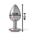 INTENSE - PLUG ANAL EN MÉTAL ALUMINIUM AVEC CRISTAL VIOLET TAILLE L