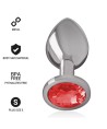 INTENSE - PLUG ANAL EN MÉTAL ALUMINIUM AVEC CRISTAL ROUGE TAILLE S