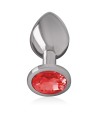 INTENSE - PLUG ANAL EN MÉTAL ALUMINIUM AVEC CRISTAL ROUGE TAILLE S