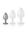 INTENSE - PLUG ANAL EN MÉTAL ALUMINIUM AVEC CRISTAL ROUGE TAILLE S