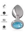 INTENSE - PLUG ANAL EN MÉTAL ALUMINIUM AVEC CRISTAL BLEU TAILLE L