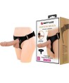 PRETTY LOVE - SLIP HARNAIS HARNAIS UNIVERSEL AVEC GODE JERRY 21,8 CM NATUREL