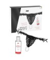 INTT RELEASES - CULOTTE BRÉSILIENNE NOIRE AVEC PERLES ET GEL LUBRIFIANT 50 ML