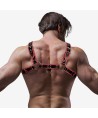 FETISH SUBMISSIVE ATTITUDE - HARNAIS DE POITRINE EN ÉCO-CUIR POUR HOMME NOIR/ROUGE