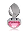 INTENSE - PLUG ANAL EN MÉTAL ALUMINIUM COEUR ROSE TAILLE S