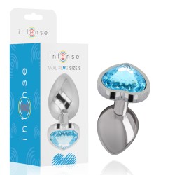 INTENSE - PLUG ANAL MÉTAL ALUMINIUM COEUR BLEU TAILLE S