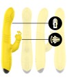 INTENSE - VIBRATEUR MULTIFONCTION TOKY UP DOWN AVEC STIMULATEUR CLITORAL JAUNE