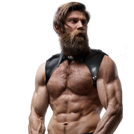 FETISH SUBMISSIVE ATTITUDE - HARNAIS DE COU RÉGLABLE EN ÉCO-CUIR POUR HOMMES BRIGADE