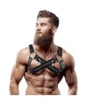 FETISH SUBMISSIVE ATTITUDE - HARNAIS DE POITRINE CROISÉ EN NÉOPRÈNE RÉGLABLE AVEC FERMETURES GLISSIÈRE POUR HOMMES
