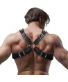 FETISH SUBMISSIVE ATTITUDE - HARNAIS EN CUIR ÉCOLOGIQUE POUR HOMMES POITRINE CROISÉE AVEC RIVETS