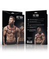 FETISH SUBMISSIVE ATTITUDE - HARNAIS DE POITRINE BULLDOG EN CUIR ÉCOLOGIQUE POUR HOMMES NOIR/ROUGE