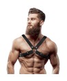 FETISH SUBMISSIVE ATTITUDE - HARNAIS DE POITRINE RÉGLABLE EN ÉCO-CUIR POUR HOMMES AVEC CROIX BULLDOG