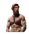 FETISH SUBMISSIVE ATTITUDE - HARNAIS DE POITRINE EN ÉCO-CUIR AVEC DOUBLE SUPPORT ET CLOUS POUR HOMMES