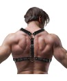 FETISH SUBMISSIVE ATTITUDE - HARNAIS DE POITRINE EN ÉCO-CUIR AVEC DOUBLE SUPPORT ET CLOUS POUR HOMMES
