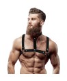 FETISH SUBMISSIVE ATTITUDE - HARNAIS DE POITRINE RÉGLABLE EN ÉCO-CUIR AVEC COLLIER POUR HOMMES