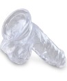 KING COCK - CLEAR PÉNIS RÉALISTE AVEC BOULES 10.1 CM TRANSPARENT