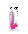 KING COCK - CLEAR PÉNIS RÉALISTE AVEC BOULES 13.5 CM ROSE