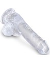 KING COCK - CLEAR PÉNIS RÉALISTE AVEC BOULES 13.5 CM TRANSPARENT