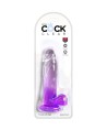 KING COCK - CLEAR PÉNIS RÉALISTE AVEC BOULES 15.2 CM VIOLET