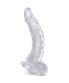 KING COCK - CLEAR PÉNIS COURBE RÉALISTE AVEC BOULES 16.5 CM TRANSPARENT