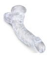 KING COCK - CLEAR PÉNIS COURBE RÉALISTE AVEC BOULES 16.5 CM TRANSPARENT