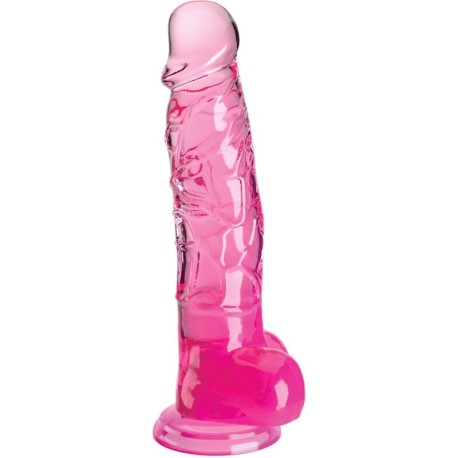 KING COCK - CLEAR PÉNIS RÉALISTE AVEC BOULES 16.5 CM ROSE