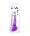 KING COCK - CLEAR PÉNIS RÉALISTE AVEC BOULES 16.5 CM VIOLET