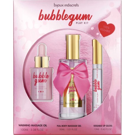 BIJOUX INDISCRETS - KIT DE JEU BUBBLEGUM AVEC HUILE, GEL ET BRILLANT LÃVRES